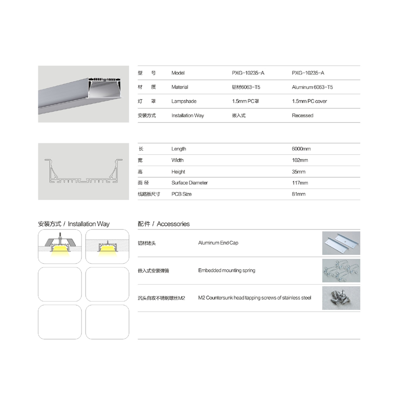 led - streifen wohnungs - aluminium - profil rahmen mit pc - cover kappe - clip