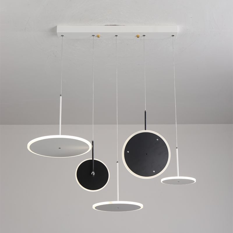 Nordisches Design Eisen rundes Acryl LED Pendelleuchte Haus Dekor